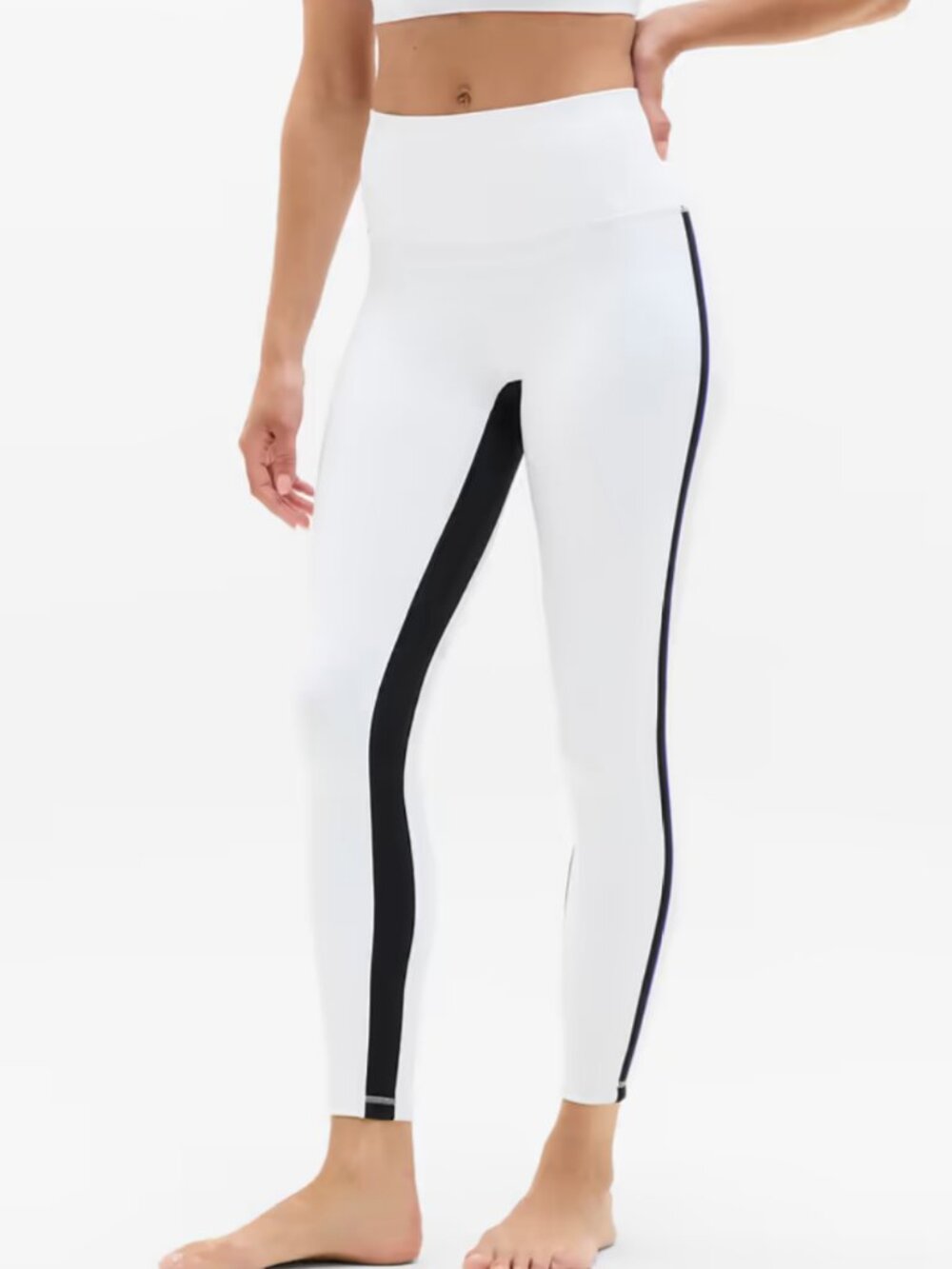 NWT Athleta Women's Cream and White Leggings, Size: Large